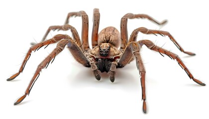 Huntsman spider isolated on a white background