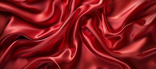 Obraz premium Luxurious red silk fabric texture for creating a delicate and elegant background design concept