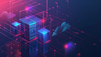 server room, cloud storage data, data center, Data protection,