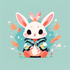 Fototapeta premium color pop art of bunny
