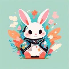 Obraz na płótnie Canvas color pop art of bunny
