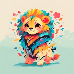 color pop art of lion