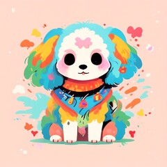 Naklejka premium color pop art of puppy
