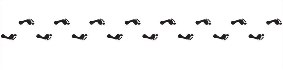 Fotobehang Step footprints paths. footstep prints and shoe steps . shoe tread footprints vector illustration isolated on white background. Editable vector illustration. © Kakal CF ID 4016033