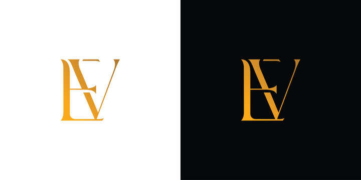 The EV logo design is luxurious and modern
