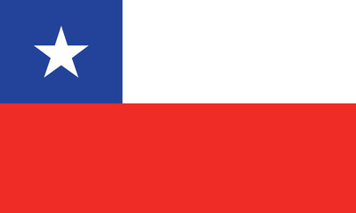 Flat Illustration of Chile flag. Chile national flag design. 
