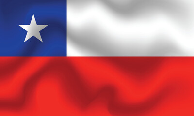 Flat Illustration of Chile flag. Chile national flag design. Chile wave flag.
