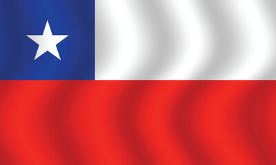 Flat Illustration of Chile flag. Chile national flag design. Chile wave flag.
