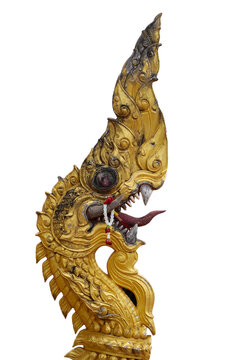 Traditional thai style art of naga head,King of Naga, Thai Dragon