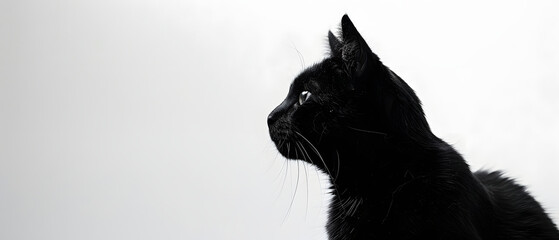 Black Cat Isolated on White Background