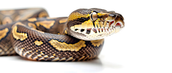 Fototapeta premium Python Snake Isolated on White Background
