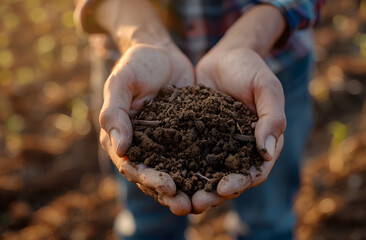 farmer's Hands with soil