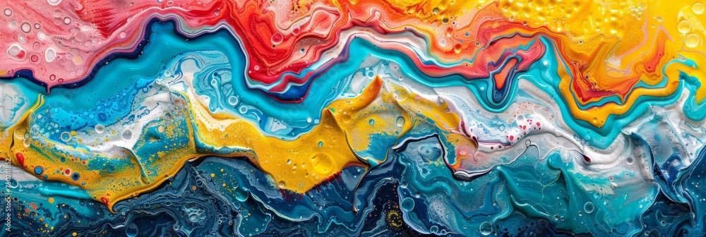Poster mystical abstract colorful background on dark backdrop, ideal for creative design projects.