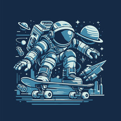 vector cartoon astronout in the space 