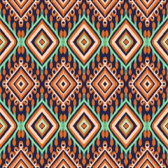 Ikat Flower Pattern Ethnic Geometric native tribal boho motif aztec textile fabric carpet mandalas African