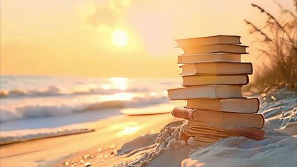 book on cinematic beach sand Footage 4k