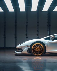 white Sleek Supercar Studio Shoot