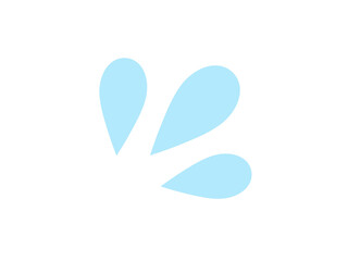 フラット水しぶきアイコンA：水色
