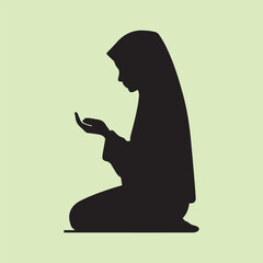 silhouette of a woman praying