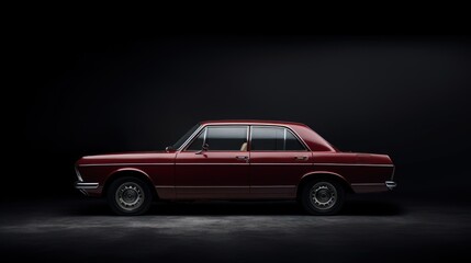 Car isolated on a dark background