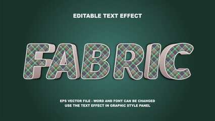 Editable Text Effect Fabric 3D Vector Template