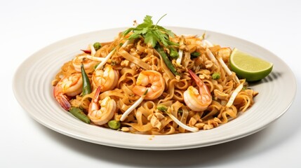 Pad Thai isolated on a white background
