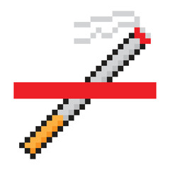 Fototapeta premium No smoking sign in pixel art style
