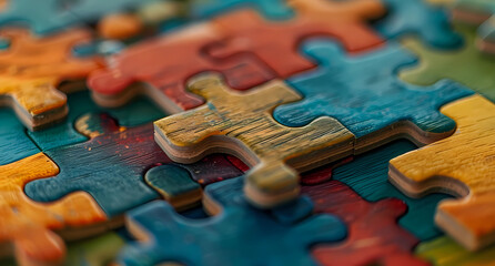 a close up shot of colorful puzzle blocks