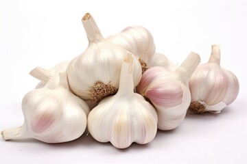 Garlic, vegetable , white background.