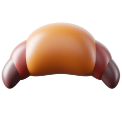 3D Icon Croissant Illustration