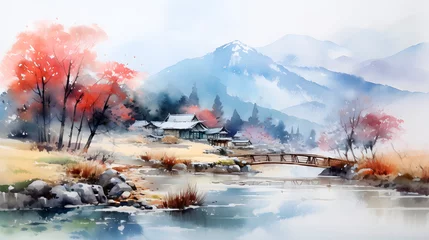  a beautiful natural landscape made in watercolor © Gomez