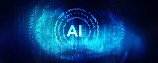 2d illustration Artificial Intelligence (AI) concept
