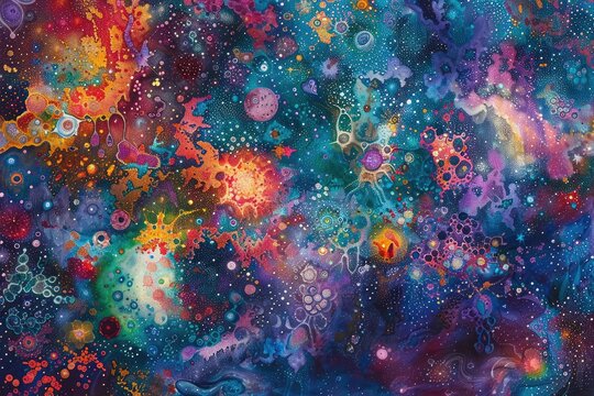 Fototapeta A cosmic-inspired kaleidoscope of colors and patterns, reflecting the infinite diversity of the universe