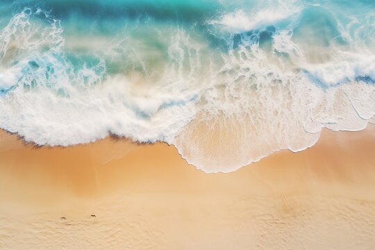 Natural pictures of sea waves crashing onto the sandy beach.
