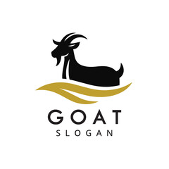 Goat Logo Design Template, Premium Goat Farm Company Symbol
