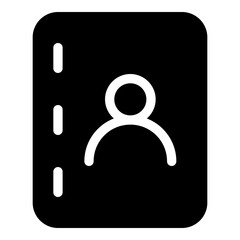 Phone book icon for contact and communication