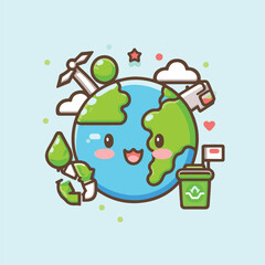 Naklejka premium earth illustrations. save the planet