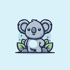 koala cute cartoon vector