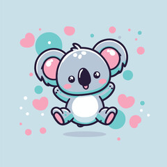 Naklejka premium koala caracter cute cartoon