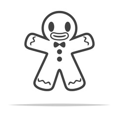 Gingerbread outline icon transparent vector isolated - 750291004