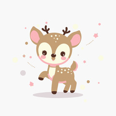 Fototapeta premium reindeer with christmas tree