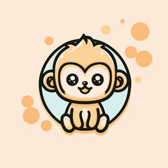 baby monkey cute cartoon