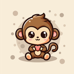 baby monkey cute cartoon