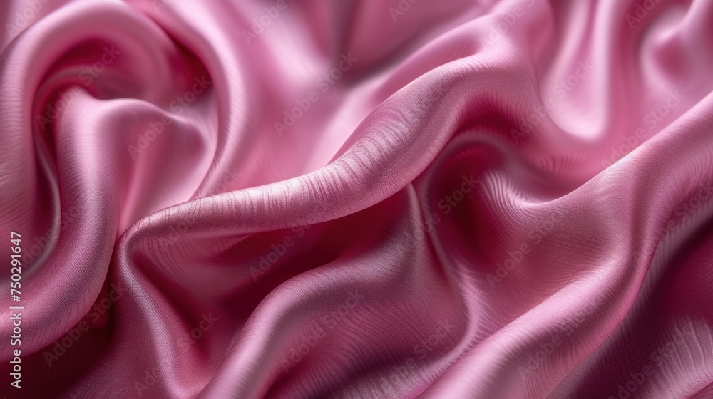 Poster a close up of a pink fabric with a very wavy design on the top and bottom of the fabric, with a slig