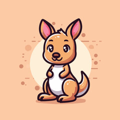 kangaroo cute kids cartoon vector illustration
