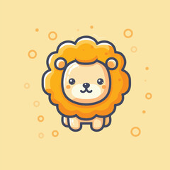 cute lion child cartoon vector illustration