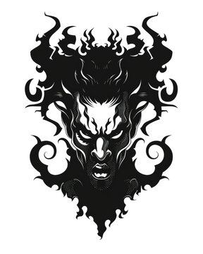 monster character illustration god prometheus (greek) for t-shirt design, isolated transparent background, PNG file, Ai generated Images