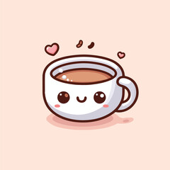 cup of coffee cute cartoon vector illustration