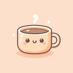 cup of coffee cute cartoon vector illustration