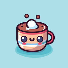 cup of coffee cute cartoon vector illustration
